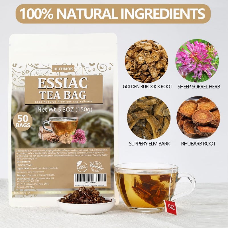 ULTHMOK Premium 50 Essiac Tea Bags, Wellness Blend Tea, made with 100% Natural Ingredients, No Additives & Caffeine Free. - Image 4